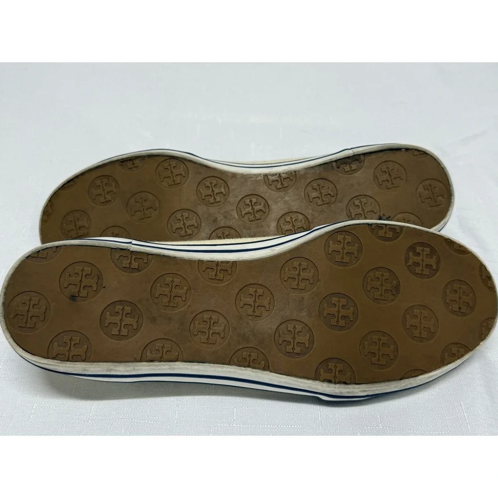 Tory Burch Raymond Loafers Women's Size 6M Ivory Low Top Slip On Canvas Flats